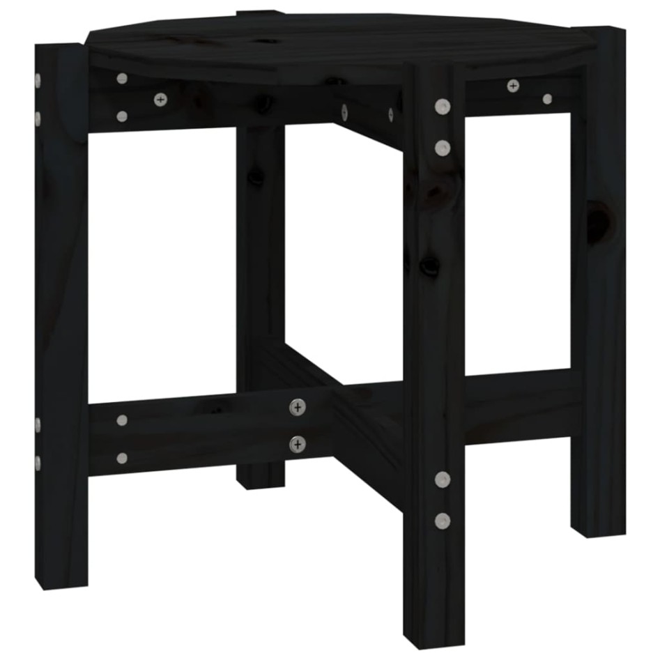 Mesa de centro de madera maciza de pino negro Ø52,5x45