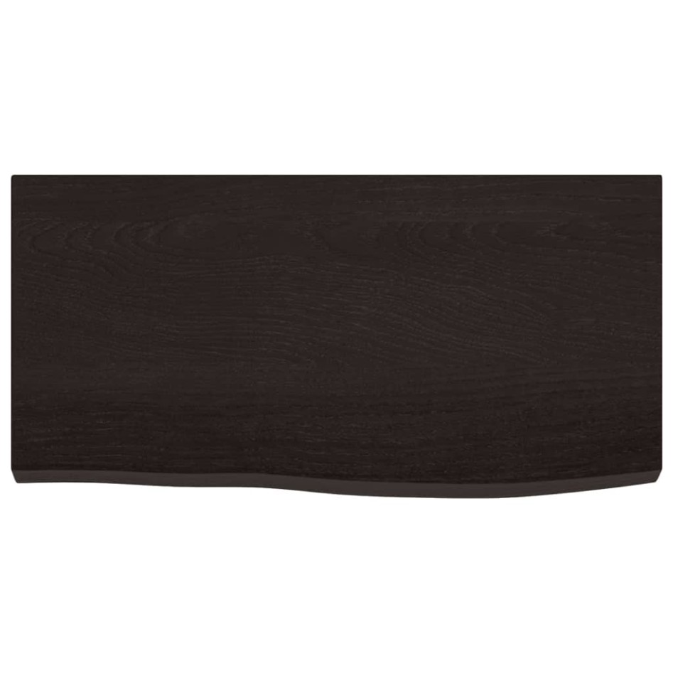 Estante pared madera roble tratada marrón oscuro 60x30x(2-4)