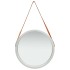 Espejo de pared con correa plateado 50