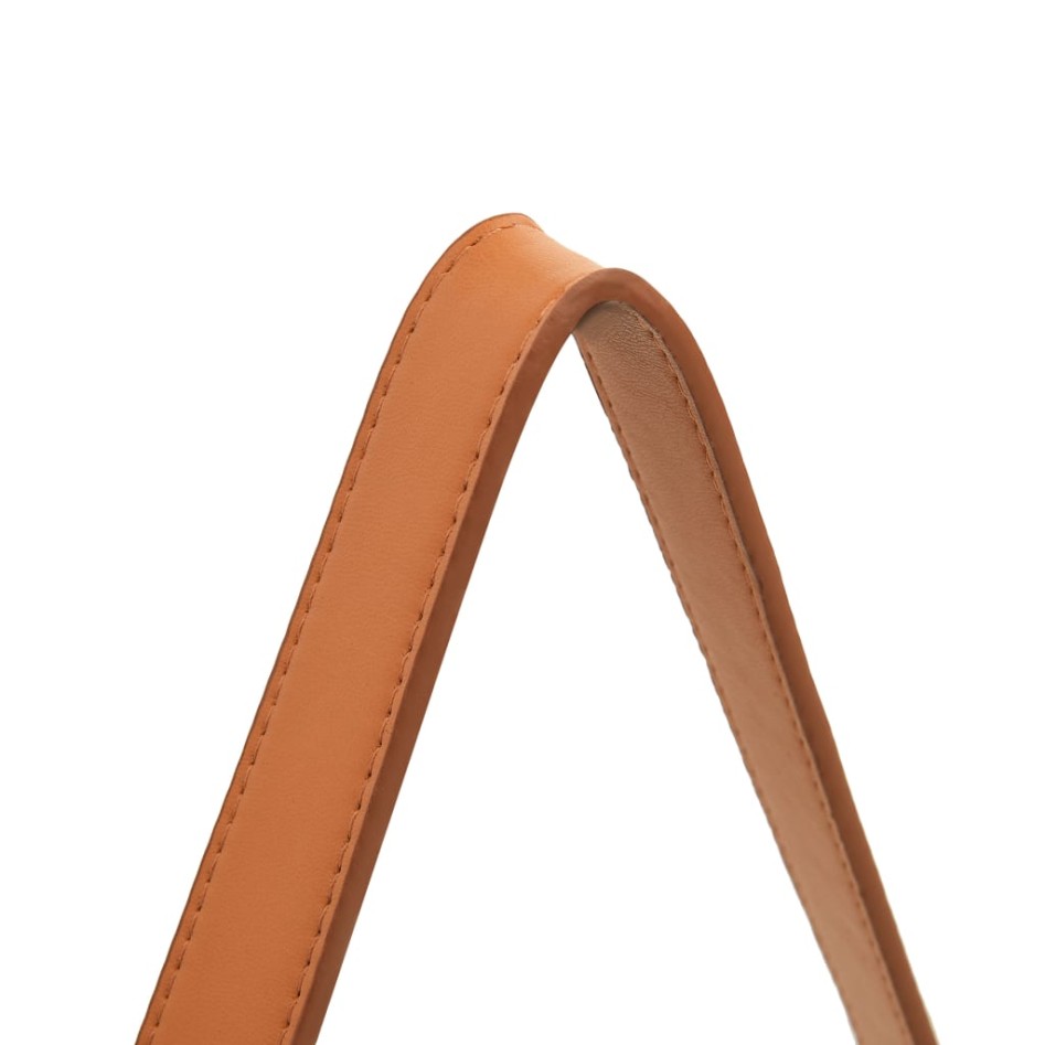 Espejo de pared con correa plateado 50