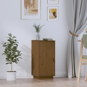 Aparador de madera maciza de pino marrón miel 34x40x75