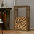Estante para leña madera maciza de pino marrón miel