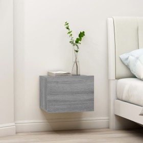 Mesita de noche madera contrachapada gris Sonoma 40x30x30