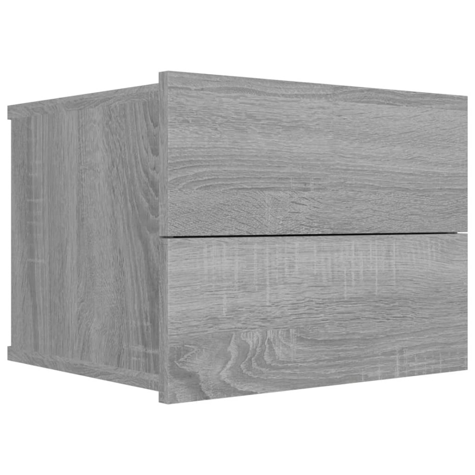Mesita de noche madera contrachapada gris Sonoma 40x30x30