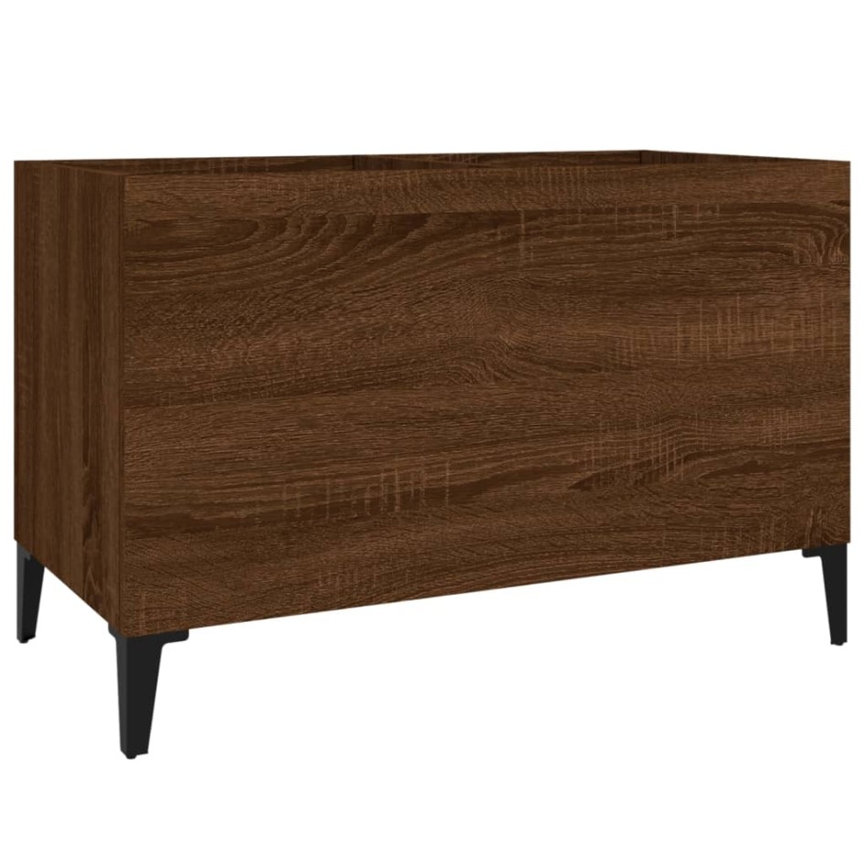 Mueble discos madera contrachapada roble marrón 74,5x38x48