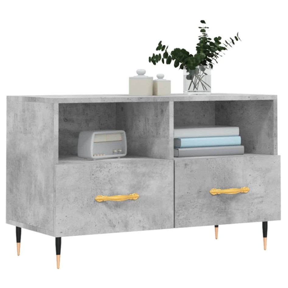 Mueble para TV madera contrachapada gris hormigón 80x36x50