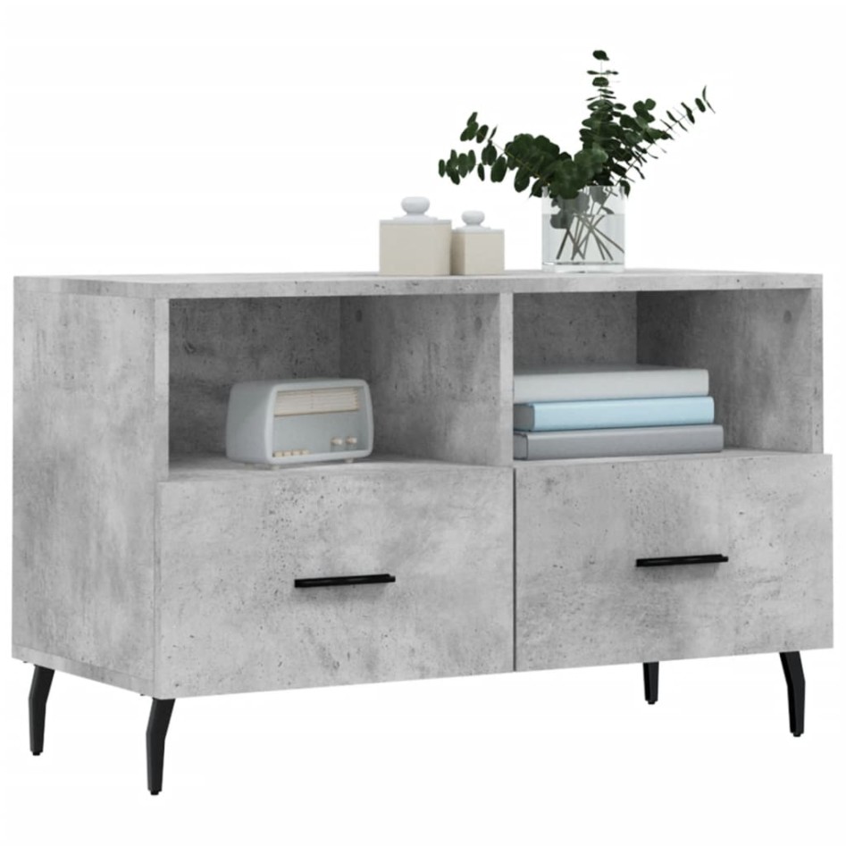 Mueble para TV madera contrachapada gris hormigón 80x36x50