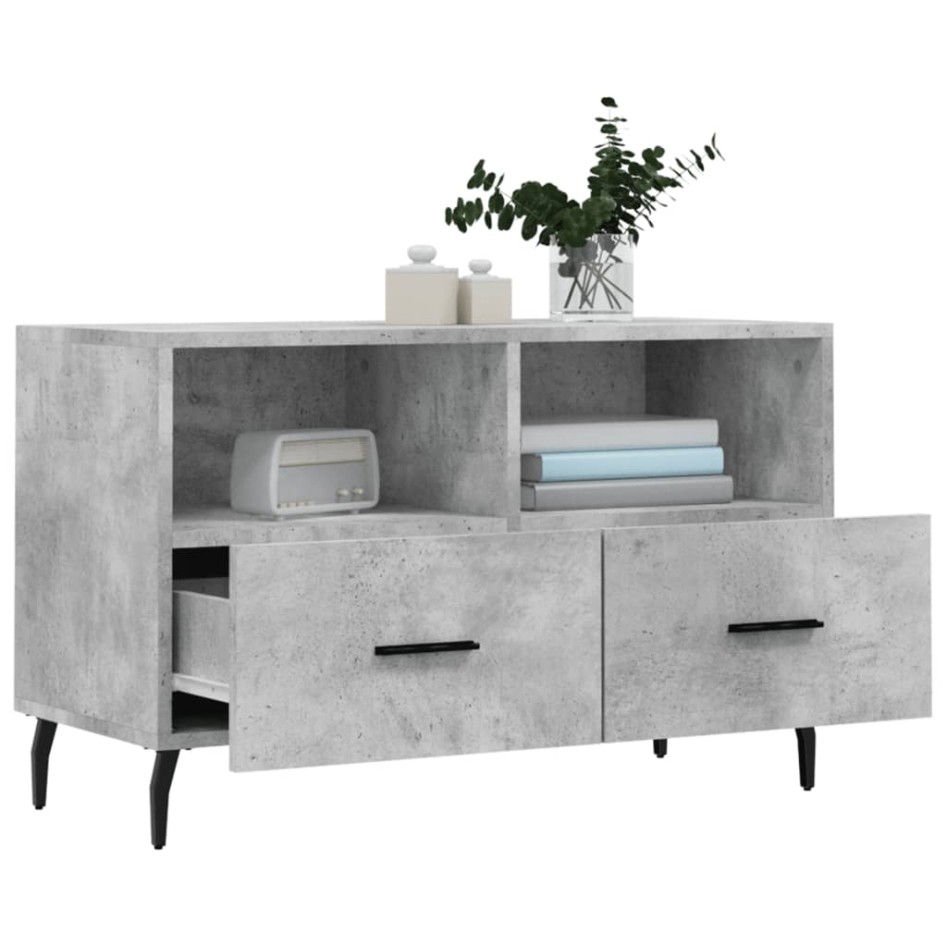 Mueble para TV madera contrachapada gris hormigón 80x36x50