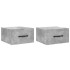Mesitas de noche de pared 2 uds color gris hormigón 35x35x20