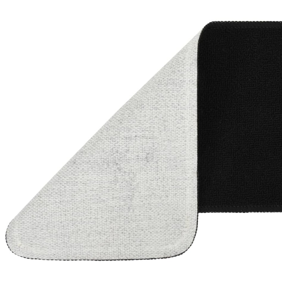 Alfombrillas de escalera 15 uds negro rectangular 75x20