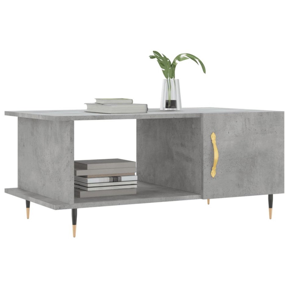 Mesa de centro madera contrachapada gris hormigón 90x50x40