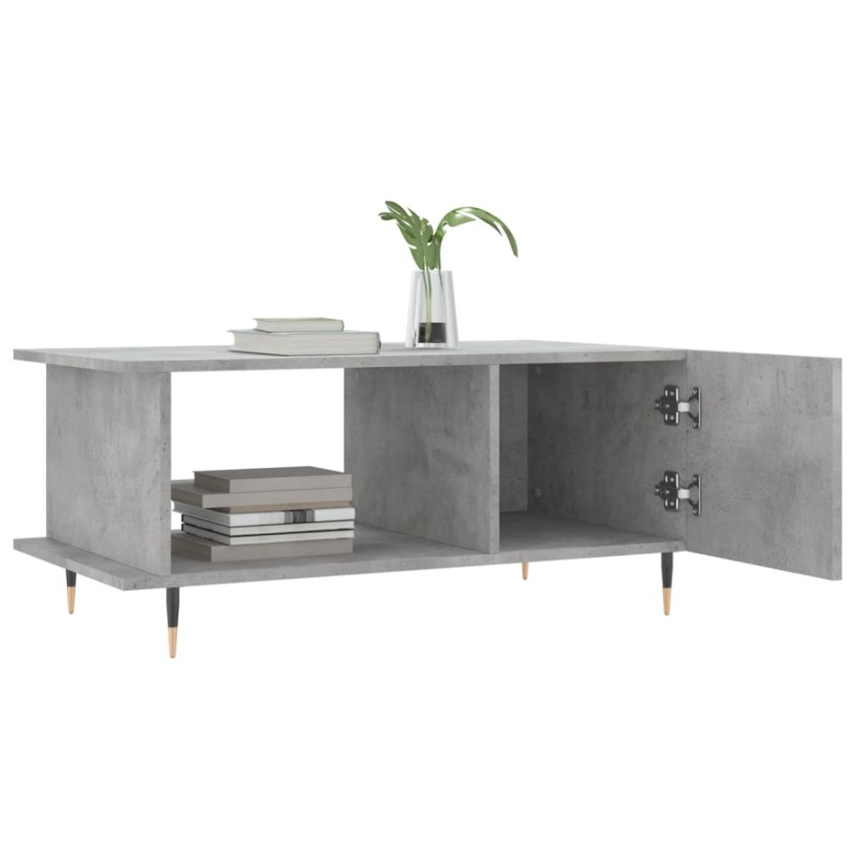 Mesa de centro madera contrachapada gris hormigón 90x50x40