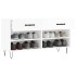 Banco zapatero madera de ingeniería blanco brillo 102x35x55