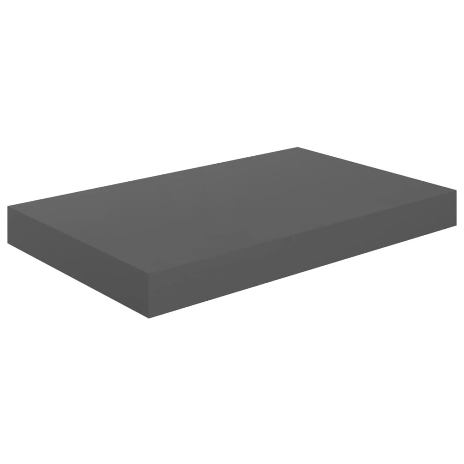 Estantes flotantes de pared 4 uds MDF gris brillo 40x23x3,8