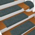 Alfombrilla de escaleras 15 uds tela punzonada marrón