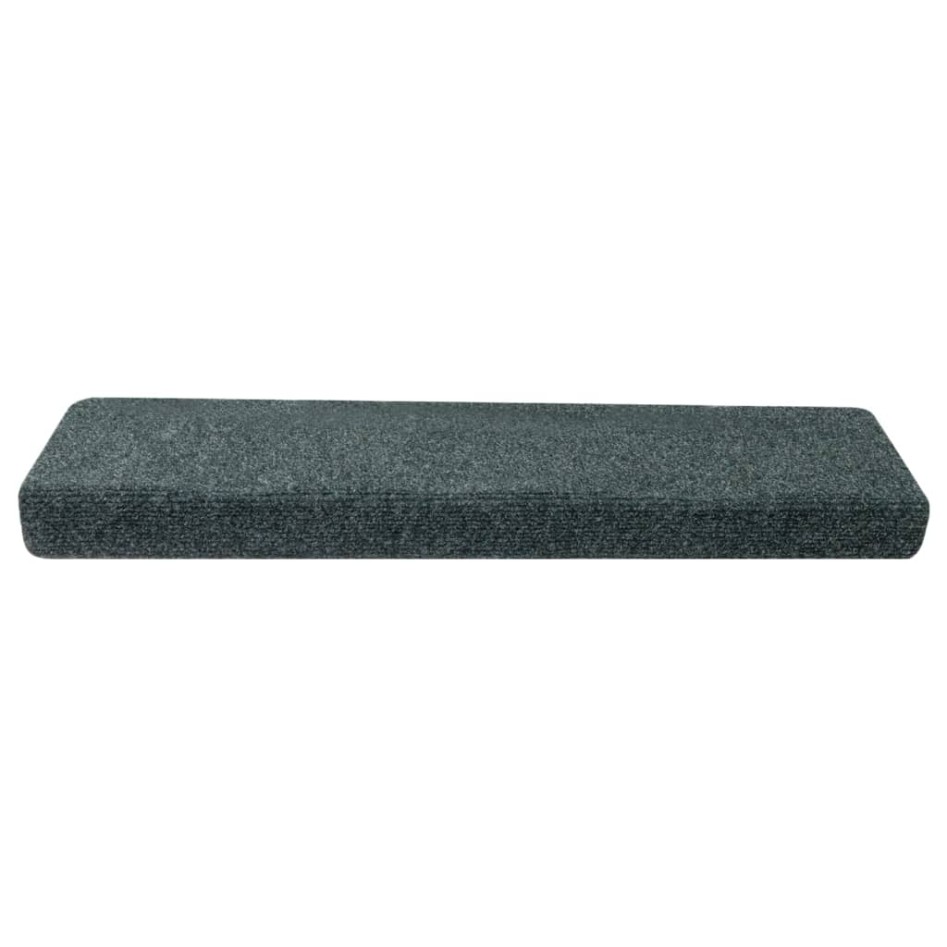 Alfombrilla de escaleras 15 uds tela punzonada marrón