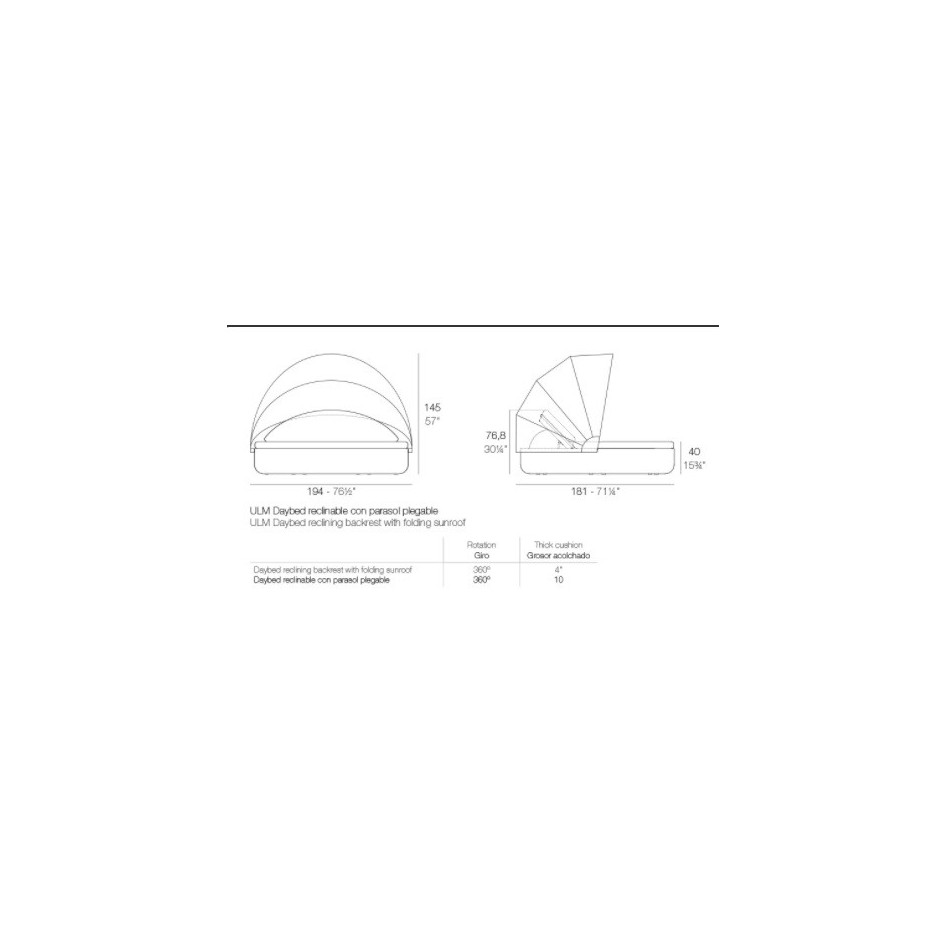Ulm Daybed Reclinable con Parasol