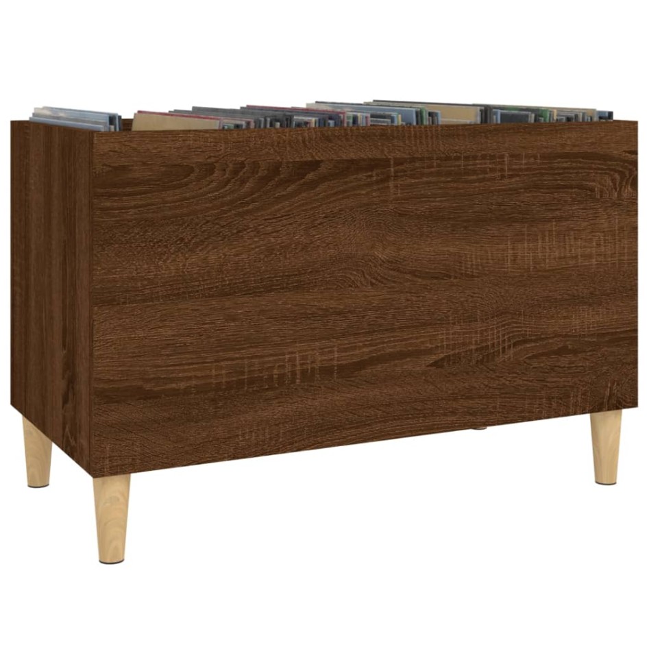 Mueble discos madera contrachapada roble marrón 74,5x38x48