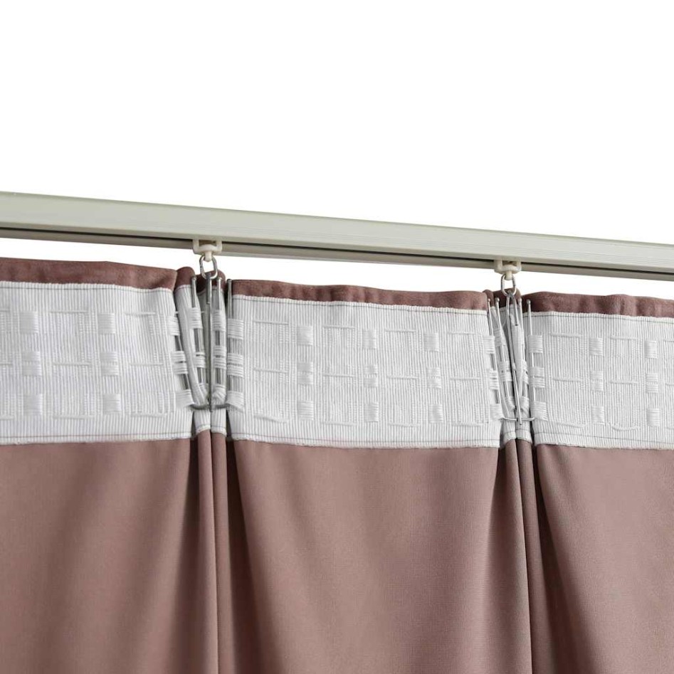 Cortinas opacas ganchos 2 pzas terciopelo rosa viejo 140x225