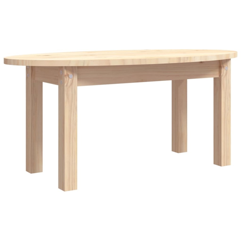 Mesa de centro de madera maciza de pino 80x40x35