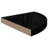 Estante flotante esquina 2 uds MDF negro brillante 35x35x3,8