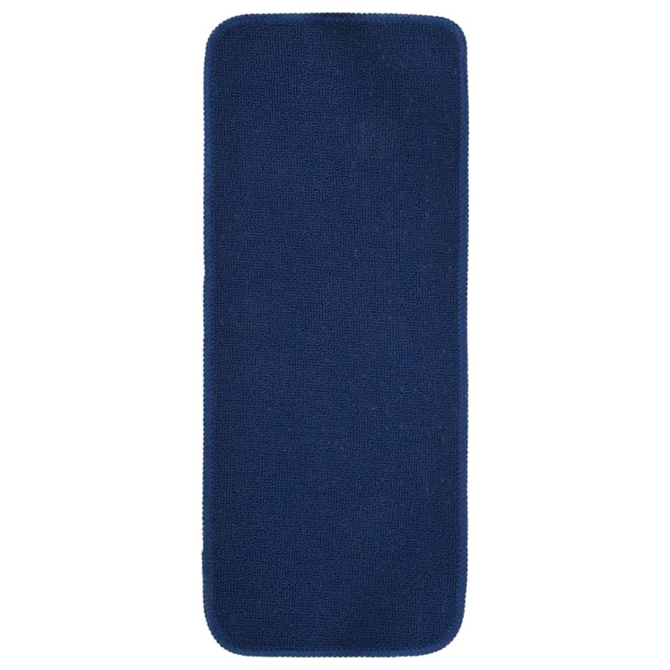 Alfombrilla de escalera 15 uds azul marino rectangular 60x25