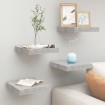 Estante flotante pared 4 uds MDF gris hormigón 23x23,5x3,8 cm