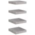 Estante flotante pared 4 uds MDF gris hormigón 23x23,5x3,8