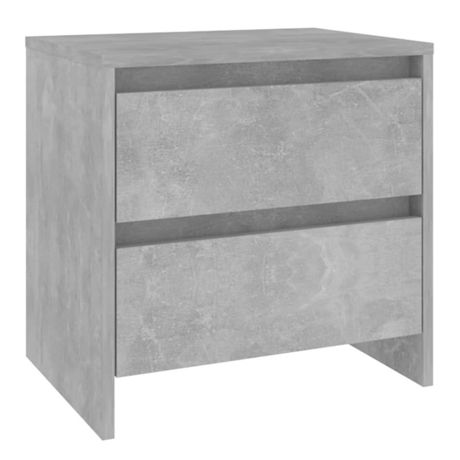 Mesita de noche madera ingeniería gris hormigón 45x34,5x44,5