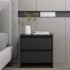 Mesita de noche madera de ingeniería negro 45x34,5x44,5