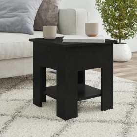 Mesa de centro madera de ingeniería negra 40x40x42