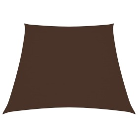 Toldo de vela trapezoidal de tela oxford marrón 3/4x3