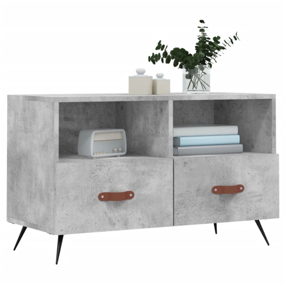 Mueble para TV madera contrachapada gris hormigón 80x36x50