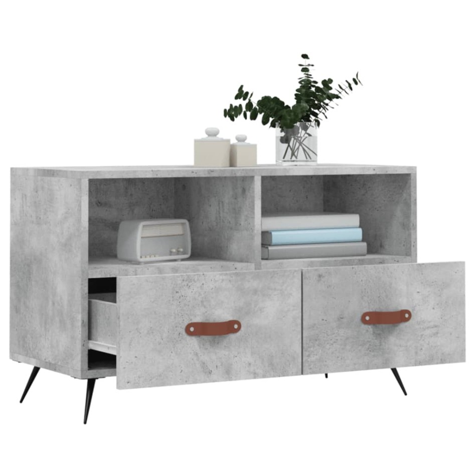 Mueble para TV madera contrachapada gris hormigón 80x36x50