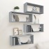 Estantes cúbicos de pared 4 uds madera gris Sonoma 60x15x23