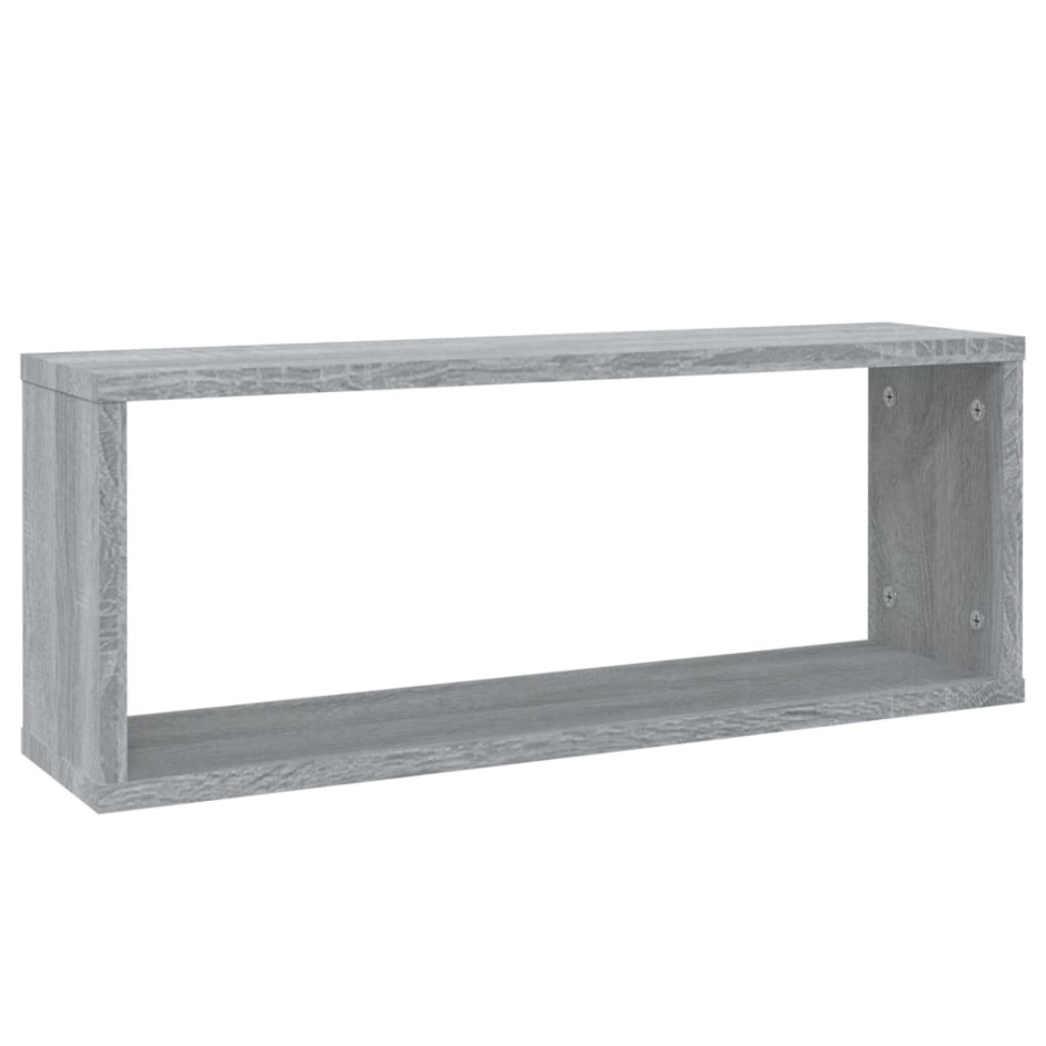 Estantes cúbicos de pared 4 uds madera gris Sonoma 60x15x23
