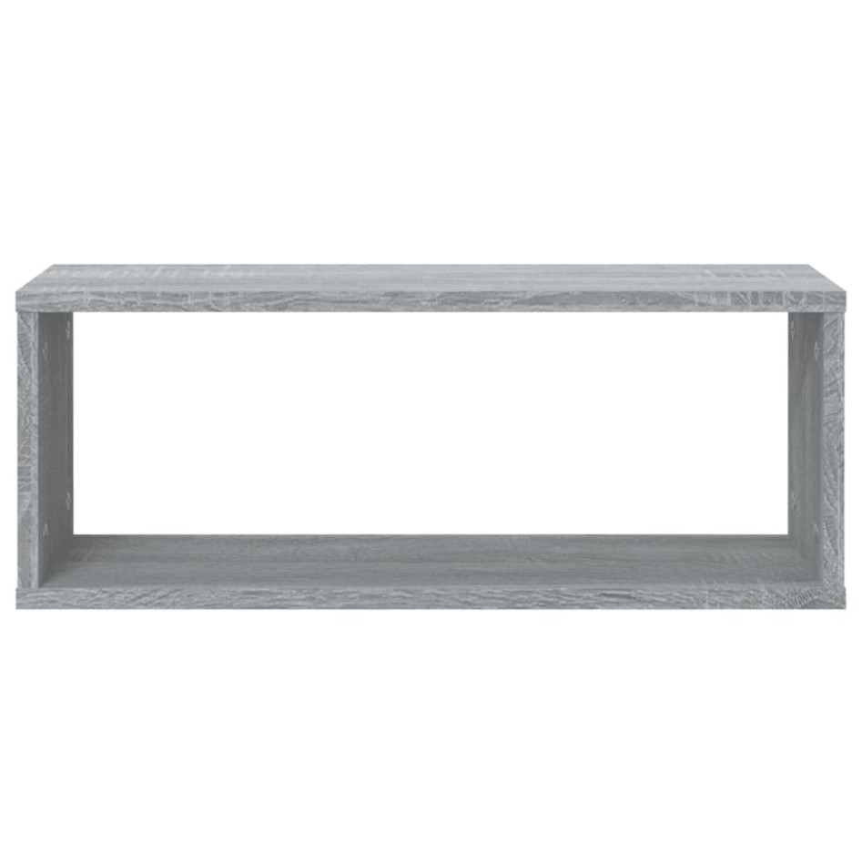 Estantes cúbicos de pared 4 uds madera gris Sonoma 60x15x23