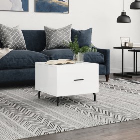 Mesa de centro madera de ingeniería brillo blanco 50x50x40