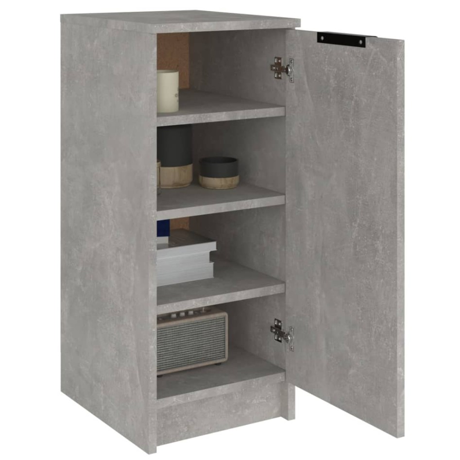 Mueble zapatero madera contrachapada gris hormigón 30x35x70