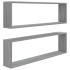 Estante cubo pared 2 uds contrachapada gris Sonoma 100x15x30