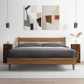 Aparador madera contrachapada color roble ahumado 30x30x70