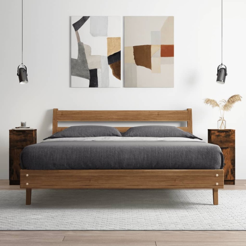 Aparador madera contrachapada color roble ahumado 30x30x70