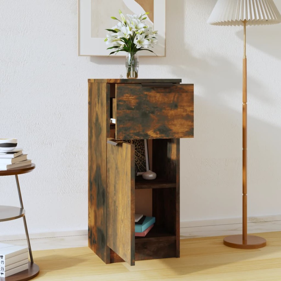 Aparador madera contrachapada color roble ahumado 30x30x70