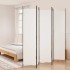 Biombo divisor de 5 paneles de tela blanco 250x220