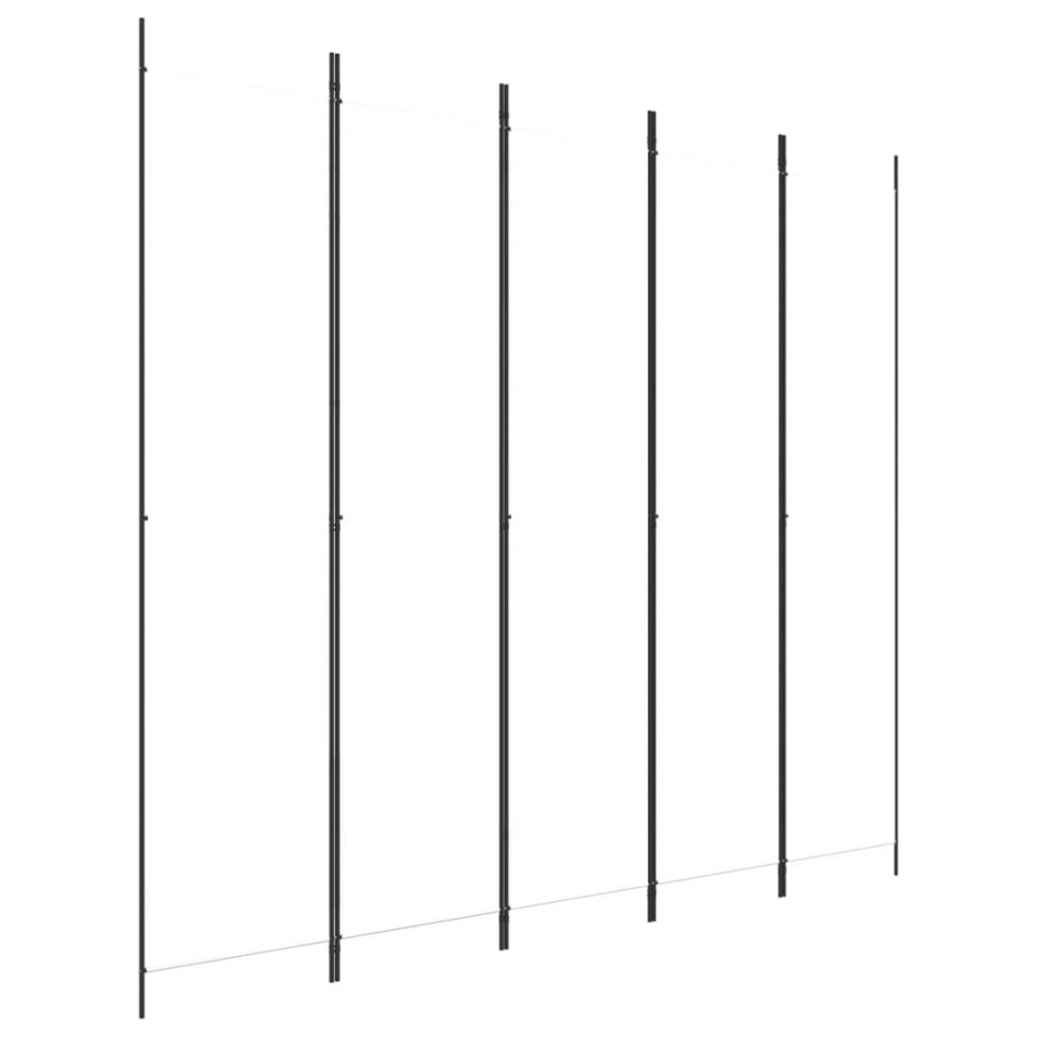 Biombo divisor de 5 paneles de tela blanco 250x220