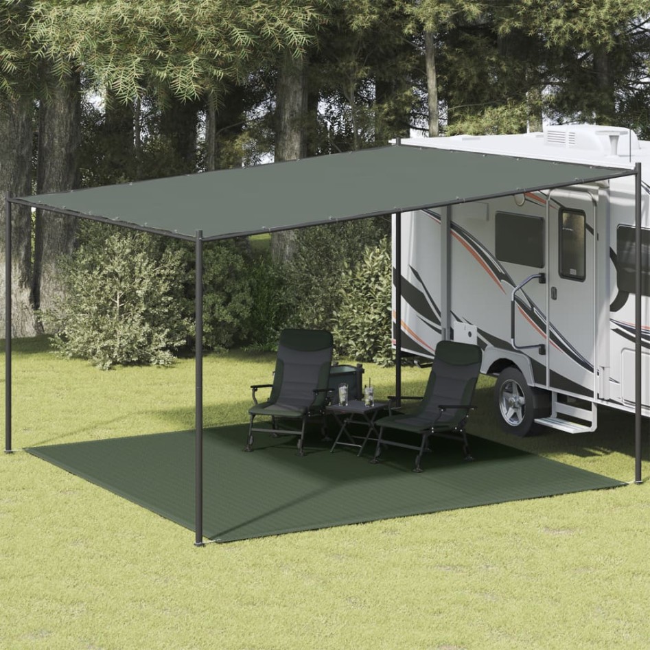 Alfombra para tienda de campaña HDPE verde oscuro 400x400