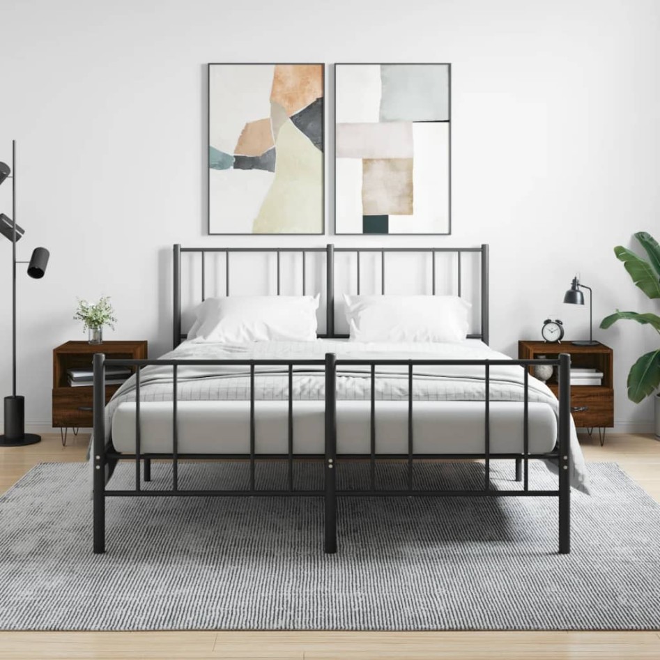 Mesita noche 2 uds madera ingeniería marrón roble 40x35x47,5