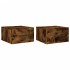 Mesitas de noche de pared 2 uds color roble ahumado 35x35x20