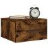 Mesitas de noche de pared 2 uds color roble ahumado 35x35x20