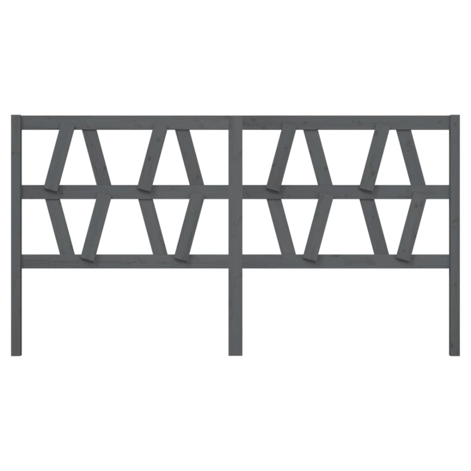 Cabecero de cama madera maciza de pino gris 206x4x100